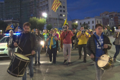 Pla mitjà dels grallers que han obert la Marxa per la Llibertat des de Tarragona.
