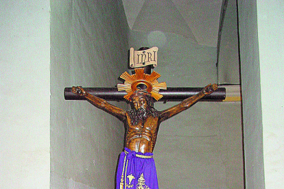 La imatge del Sant Crist de Lepant, guardada tot l'any a l'església del Carme.