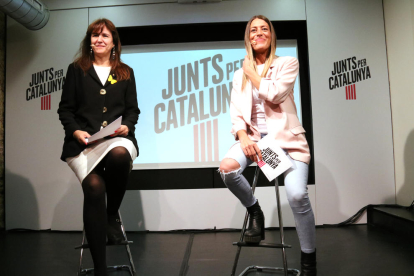 Las números 2 y 3 de JxCat en la lista del Congreso, Laura Borràs (izquierda) y Míriam Nogueras (derecha).