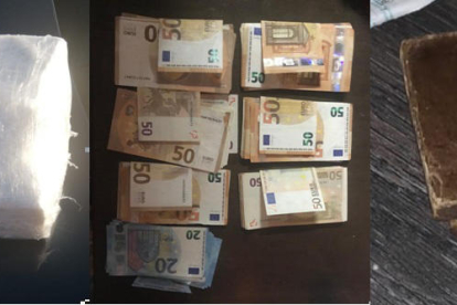 La Guardia Civil incautó diferentes sustancias estupefacientes y dinero en metálico.