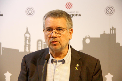 Primer plano del alcalde de Tarragona, Pau Ricomà, durante la comparecencia ante los medios de este jueves. Foto del 17 de octubre del 2019 (Horizontal).