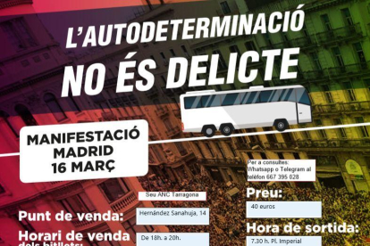 Els autobusos aniran i tornaran des de Tarragona a Madrid el mateix dia.