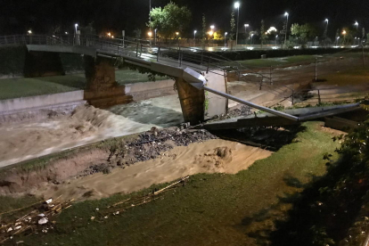 El pont d'Alforja, trencat per la pluja