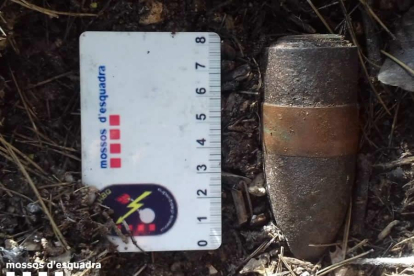 Imatge del projectil antiaeri trobat.