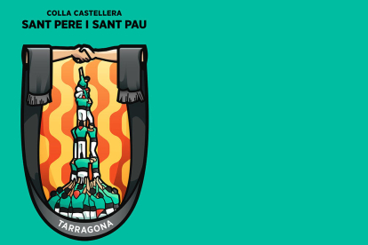 El nou escut de la Colla Castellera de Sant Pere i Sant Pau.