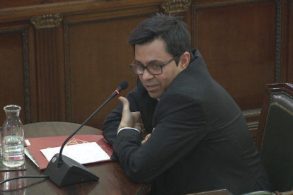 Gerard Pisarello, durant la seva declaració com a testimoni al Tribunal Suprem.