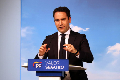 Plano medio del secretario general del PP, Teodoro García Egeo.