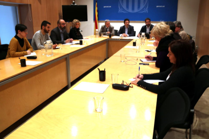 Plano general de la Taula de Mobilitat de les Terres de l'Ebre que se ha celebrado este jueves en la sede del Gobierno en Tortosa.