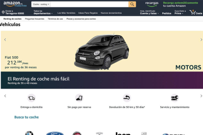 Una de las ofertas de renting que incluye Amazon 'Motors'