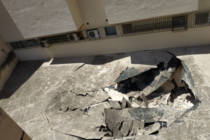 Imatge de l'esfondrament del sostre.