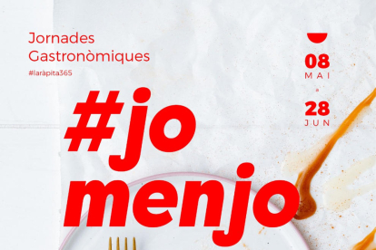 Cartell de les jornades gastronòmiques #joemquedoacasa que han impulsat els restauradors de la Ràpita.
