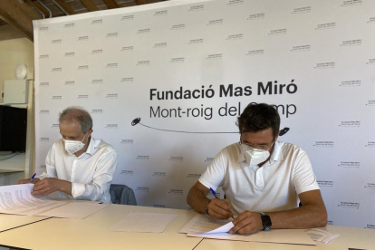 El acuerdo de colaboración entre la Fundación Mas Miró y Cruz Roja Española en Cataluña se ha firmado hoy.