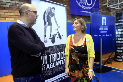La consellera de Salut, Alba Vergés, amb el periodista Jordi Basté.