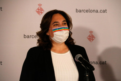 L'alcaldessa de Barcelona, Ada Colau, en roda de premsa