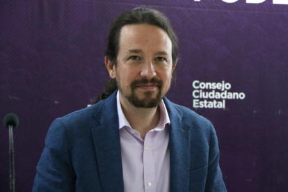 El líder de Podem i vicepresident del govern espanyol, Pablo Iglesias, al Consell Ciutadà Estatal.