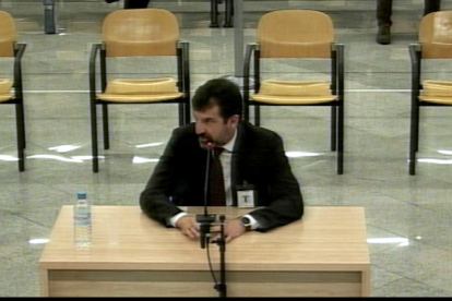 El comisario Ferran López durante su declaración como testigo en la Audiencia Nacional.