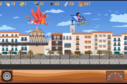 Captures de pantalla del joc on es mostra el passeig del Port de Cambrils.