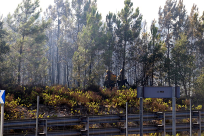 Zona afectada per l'incendi forestal a Caldes de Malavella.