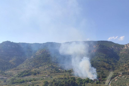 Imatge de la columna de fum propera a Alforja
