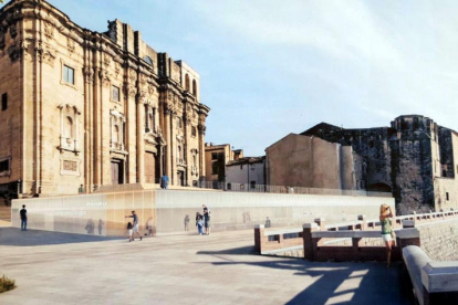 Imatge virtual de la plaça de la Catedral de Tortosa quan acabi la urbanització.