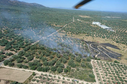 Imatge aèria de l'incendi.