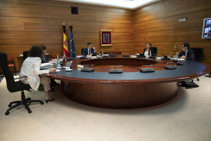 La reunió del Consell de Ministres encapçalada pel president del govern espanyol, Pedro Sánchez.