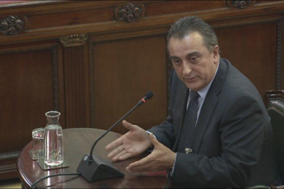 El comisario de los Mossos d'Esquadra Manuel Castellví, durante la comparecencia en el Tribunal Supremo