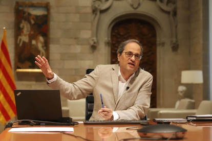 El president de la Generalitat, Quim Torra, durant la reunió de presidents autonòmics