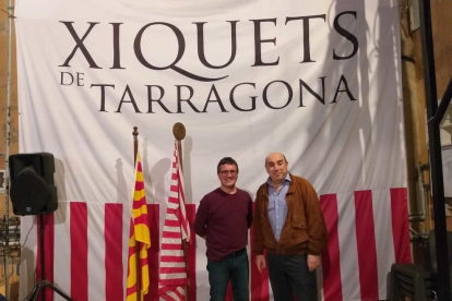 Alfredo González (izquierda) y Rafa Segarra (derecha), los nuevos cap de colla y presidente de los Xiquets de Tarragona, respectivamente.