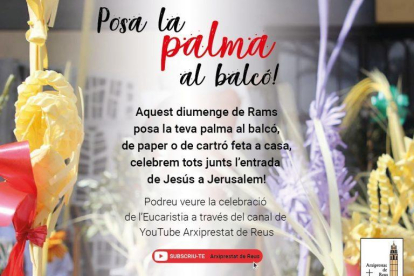 El Arciprestazgo pide a los fieles que hoy cuelguen una palma en el balcón para celebrar la llegada de Jesús a Jerusalén.