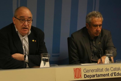 El conseller d'Educació, Josep Bargalló, durant una roda de premsaa