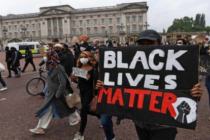 Imatge d'alguns manifestants avui a Londres