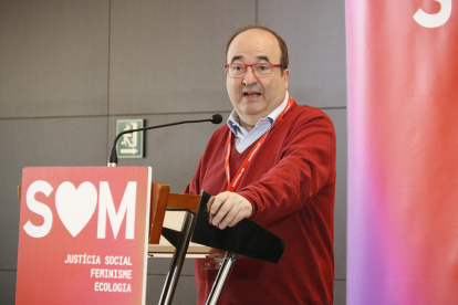 El primer secretario del PSC, Miquel Iceta, en un acto del partido el 29 de febrero de 2020.