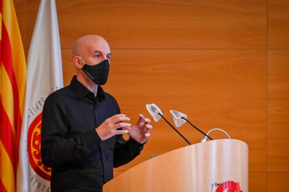 Àlex Arenas durant el discurs inaugural del curs 2020-21 de la URV.