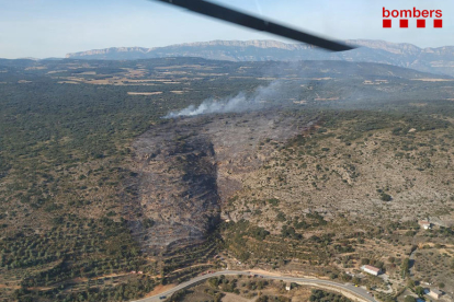 La zona cremada per l'incendi a les Avellanes i Santa Linya, a la Noguera.