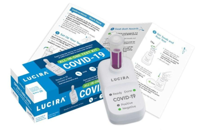 Imagen del test|tiesto que comercializa la empresa Lucira para hacerse la prueba de la covid-19 en casa