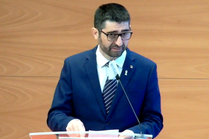 Jordi Puigneró, durante la rueda de prensa.
