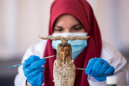 Una de las piezas encontradas en Saqqara y que ahora se expone a Giza.