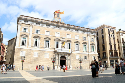Façana del Palau de la Generalitat el 9 de juliol de 2019.