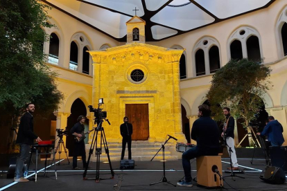Iimatge del rodaje de 'Un país para escucharlo' en Tarragona