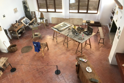 El taller de Joan Miró és un dels espais del Mas que es poden visitar.