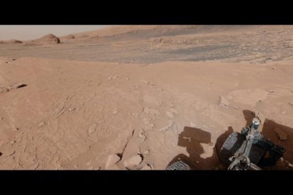 La imagen captada por el rover Curiosity en Marte.
