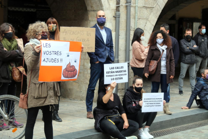Imagen de una protesta de autónomos en Girona.