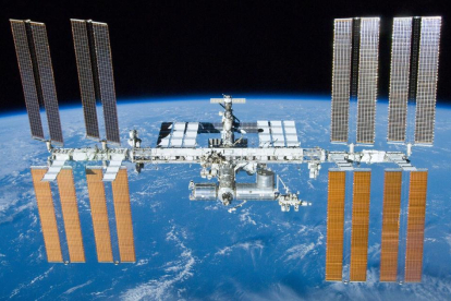Imatge de l'Estaciço Espacial Internacional, on es van fer els experiments.