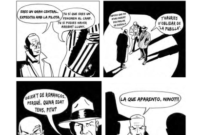 Vinyetes del còmic 'Pitu Trifàsic en el cas de La pubilla desapareguda'.