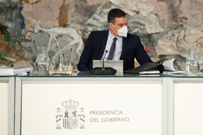 El president del govern espanyol, Pedro Sánchez, en la reunió del Consell de Ministres.