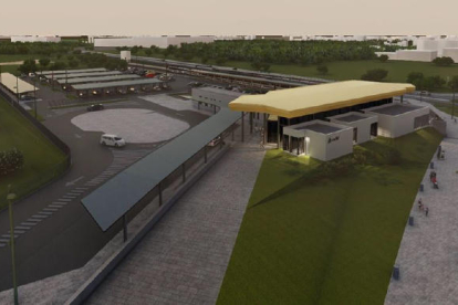 Imagen virtual del proyecto de la nueva estación de Salou-PortAventura