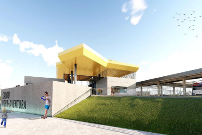 Imagen virtual del proyecto de la nueva estación de Salou-PortAventura