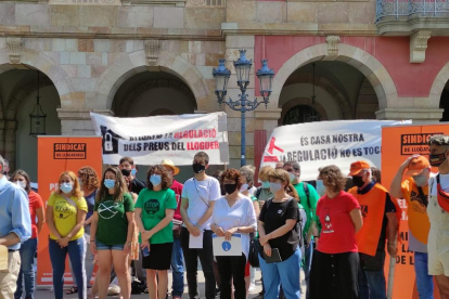 Imagen de archivo de una protesta del movimiento por la vivienda en Sants.