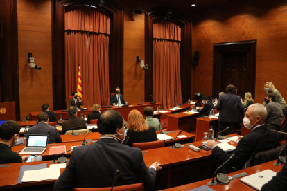Pla obert de la reunió de la taula de partits sobre el 14-F al Parlament de Catalun